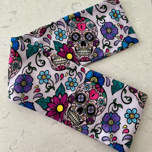 Accessories - Day of the Dead Patterned Scarf - Multicolor